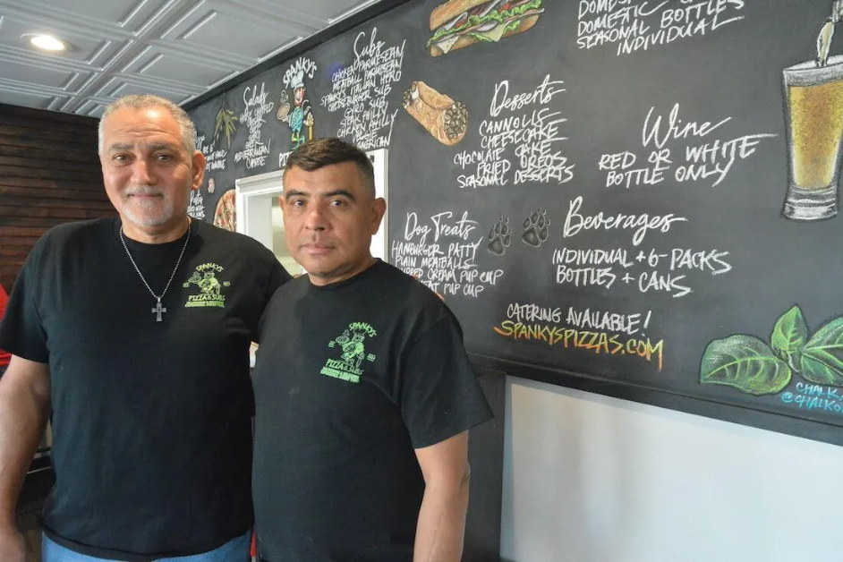 Members of the Zarou family inside Spanky's Pizza & Subs